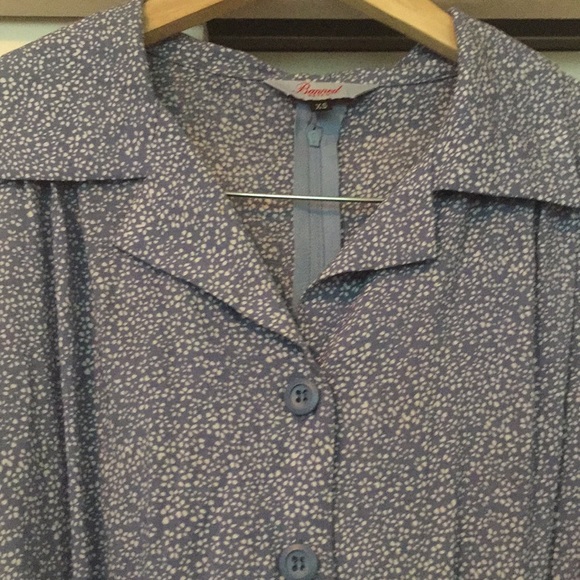 Vintage Banned Retro Floral Blue Shirt Dress - Picture 6 of 6